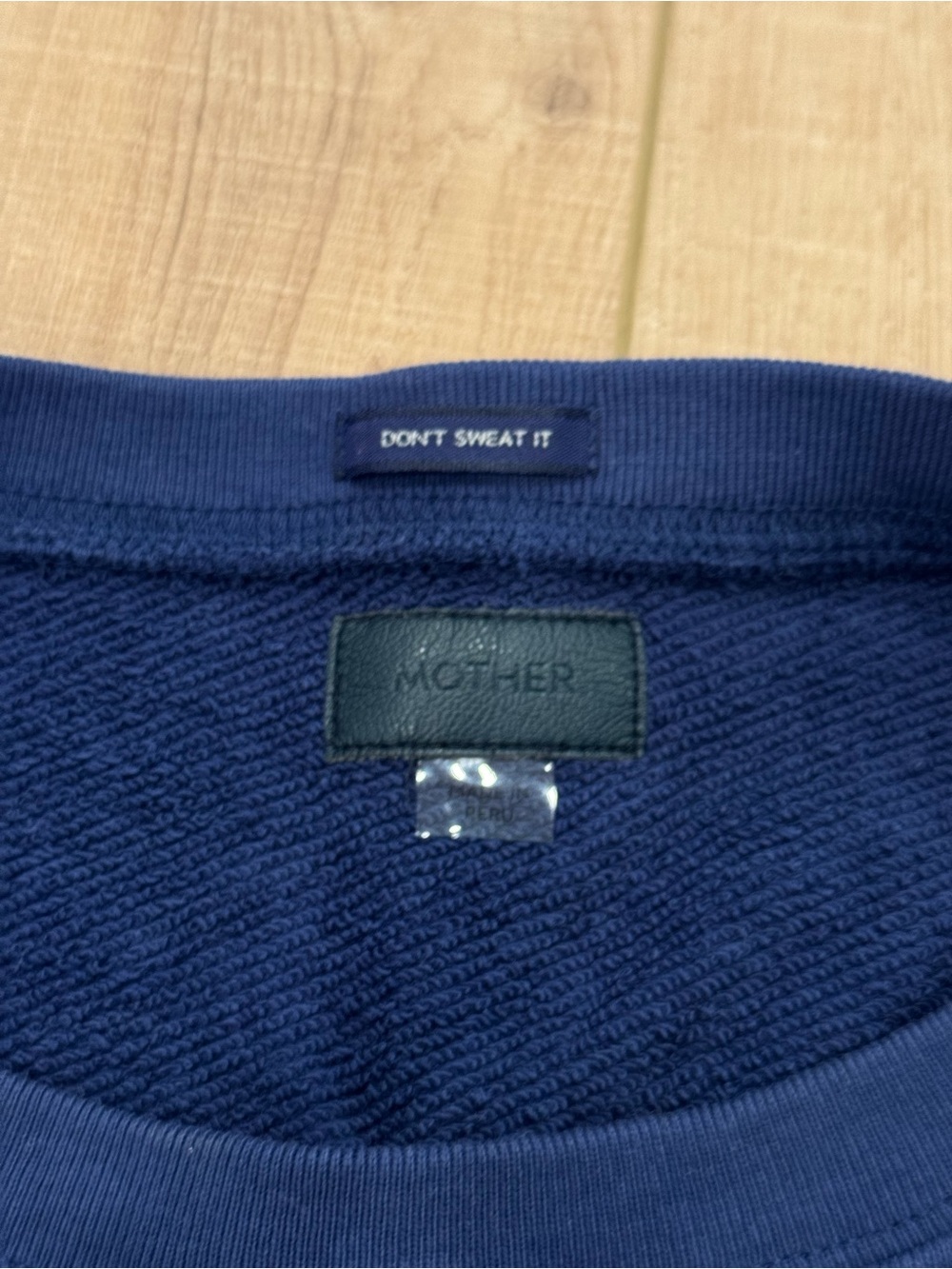 MOTHER Navy Blue Sweatpants with White Side Panels - Picture 3 of 6